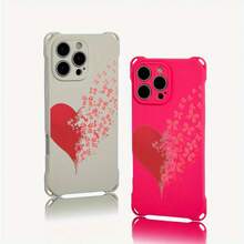 Funda para teléfono 1 unidad, diseño de amor, funda colgante para teléfono con cuatro esquinas 14 Pro 15 Plus 16 12 13 TPU impreso suave - Colores mixtos 1 - Ver 6