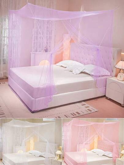 单门蚊帐，悬挂式蚊帐，家用卧室落地式网状天篷，适用于大多数1.8米以下的床，卧室户外装饰，成人床装饰，无灯条，花园蚊帐