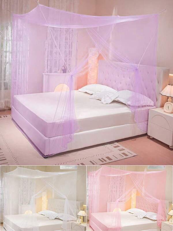 单门蚊帐，悬挂式蚊帐，家用卧室落地式网状天篷，适用于大多数1.8米以下的床，卧室户外装饰，成人床装饰，无灯条，花园蚊帐