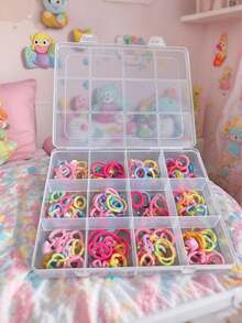 1pc Children's Hair Accessories Storage Box, 12 Grid Hair Accessories Organizer Box, Kids Hair Clip Collection Box - Multicolor - View 4