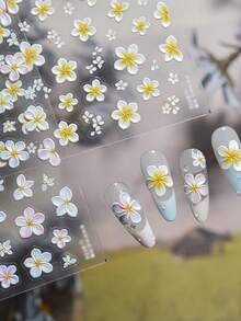 Beautizon Nailartlab 1张3D立体花卉美甲贴纸，DIY Y2K风格节日美甲装饰5D浮雕贴纸美甲贴 - 彩色 - 查看 4