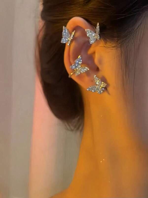 1pc Delicate Butterfly Ear Clip, High-End Unique Earring For Cartilage Without Piercing, 2024 New Minimalist Design