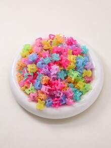 80 件/套女孩多色星星、皇冠、花朵、兔耳各种小公主发夹、刘海发夹、假发日常使用发饰优雅爪夹、学校用品、大学 - 彩色 - 查看 6