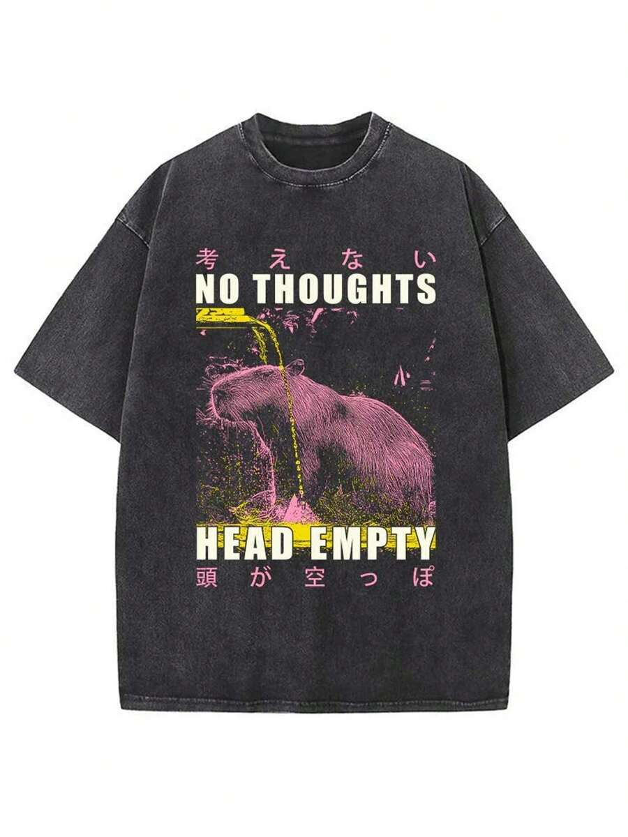 Animation Themed Graphic Print T-Shirt For Men. Short Sleeve Baggy Top With Basketball And Football Theme. Vintage Classic Design With Hip Hop Feel. Loose Fit And Comfortable For Everyday Wear