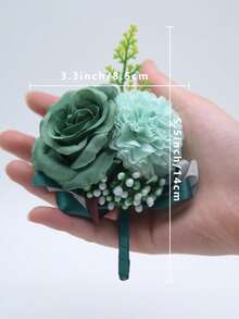 1PC Rose Wrist Corsages Wristband Hand Flowers For Wedding Bridesmaid Bridal Shower Prom Party Gradient Rose - Multicolor - View 7