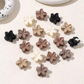 30 piezas de pinzas para el cabello con flores de macarrón de color mate y mixto, pinzas para el cabello, pasadores para el cabello, pinzas para el cabello, accesorios para el cabello de invierno, elegantes pinzas para el cabello
