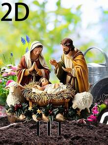 2D平面信徒亚克力地面挂件植物花园盆栽摆件迎新生儿地面牌纪念地面装饰家居花园摆件盆景插件