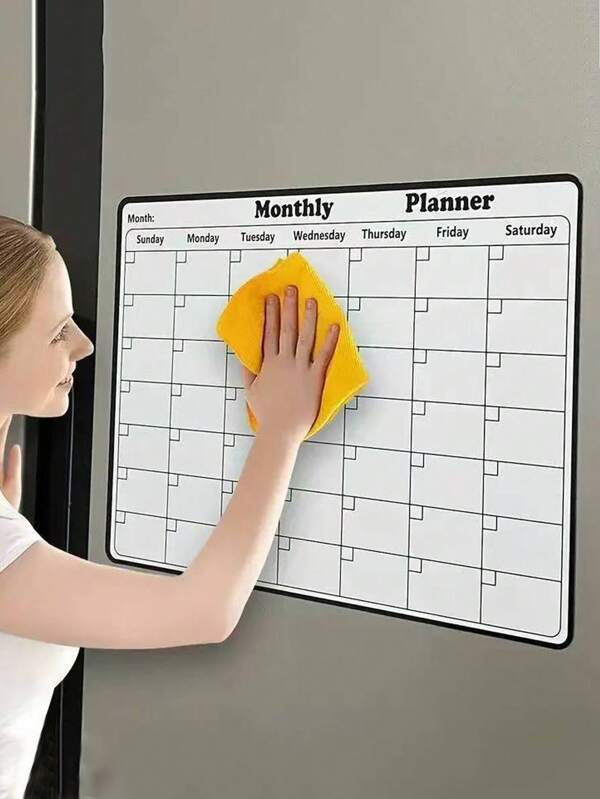 Stylish Magnetic Dry Erase Calendar - Versatile Monthly Planner For The Refrigerator - Easy Kitchen Organization And Decor,School Supplies,Back To School
