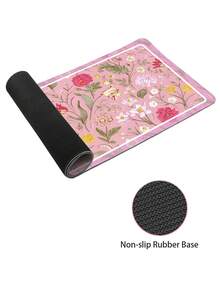 A Pink Flower Rubber Anti-Slip Gaming Mouse Pad For Desktop Computers/Laptops And Laptops, Available In Multiple Sizes - Pink - View 6