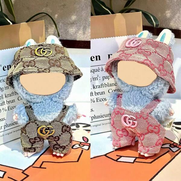 Only Clothes] 2nd Gen Blind Box Lazybones Party For Labubu Casual Overalls T-Shirt Baby Clothes 17cm Labubu