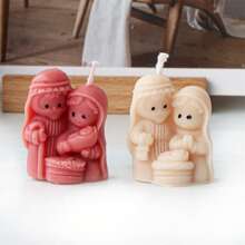 Molde de Silicone da Cena de Natividade, Vela de Cera Perfumada da Família Religiosa, DIY Mini Família de Jesus em Epóxi, Ferramenta de Artesanato de Arte Religiosa, Molde de Figurinha 3D para Decoração do Lar