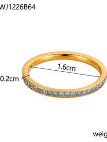 1pc BirthStone Ring 12 Month Color Zirconia Inlaid Rings For Women Stainless Steel PVD Plated Gold Color Engagement Wedding Jewelry - Ring - View 30