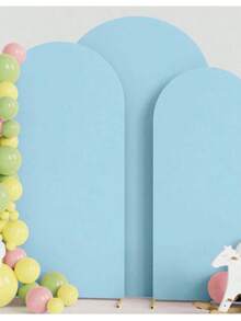 One Light Blue Arched Backdrop Cloth And Arched Cover, With Double-Sided Stretch Fabric Arched Background, Sized 65*150 Cm / 80*180 Cm / 100*200 Cm / 120*220 Cm. It Is Perfectly Suitable For Festival Decorations Such As Wedding And Birthday Party Arch Decorations, Graduation Ceremonies, Mother's Day, Halloween, Christmas, And Banquet Decorations (The Arch Is Not Included, Only The Cloth Backdrop Is Included). - Blue - View 10