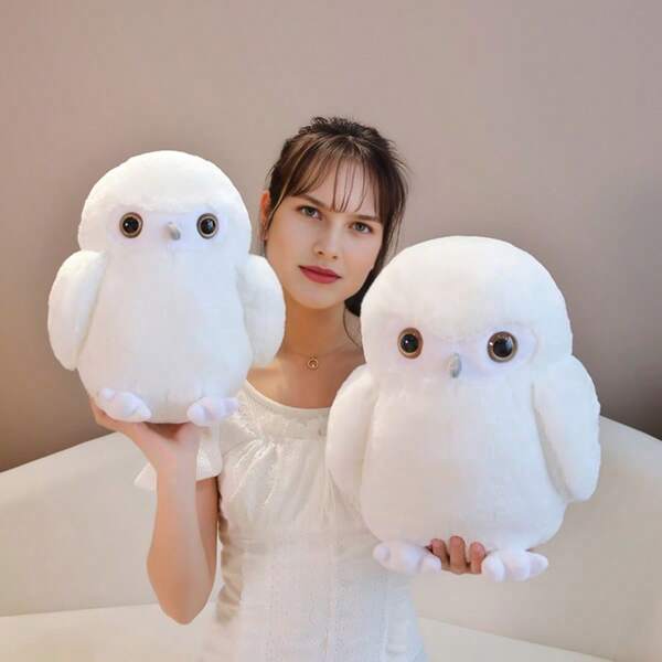 Mignon animal en peluche hibou blanc, peut être utilisé comme cadeau en peluche pour les enfants et les amis pour les anniversaires, un compagnon de sommeil ou une décoration de chambre
