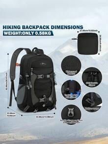 NEWHEY Hiking Backpack Men Women 40L Backpack Waterproof Large Travel Backpack Easily Foldable Trekking Backpack With Detachable Phone Pocket For Mountaineering Hiking Climbing Cycling Camping Travel - Multicolor - View 3