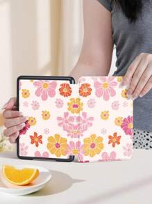 One Piece Kindle Case With Floral Pattern, Fits Kindle Paperwhite (12th Gen) Version 2024, Kindle (11th Gen) Version 2021, Kindle (11th Gen) Version 2022, Kindle (10th Gen) Version 2019, Supports Auto Wake/Sleep, Drop-Proof On All Four Corners, Convenient And Lightweight, Cute Gifts