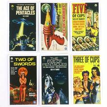 科幻塔罗牌 - 78 张占卜卡，复古风格塔罗牌，神秘的指引和精神洞察力，适合初学者和爱好者，休闲派对纸牌游戏，圣诞节和情人节礼物