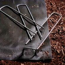 50pcs U-Shaped Garden Stakes, Heavy Duty Metal Landscape Fabric Ties, For Securing Barriers, Ground Covers, Fences And Artificial Turf - Ideal For Gardening And Landscaping Projects!