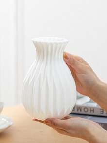 1pc Plastic Flower Vase,Home Decor,Flower Vase,Centerpiece,Table Decor Gifts Birthday Graduation Room Decor Glass Vase - White - View 13