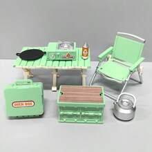Juguetes de casa de simulación en miniatura, modelo de picnic, camping y parrilla al aire libre como regalo de cumpleaños, Navidad, Pascua o Acción de Gracias