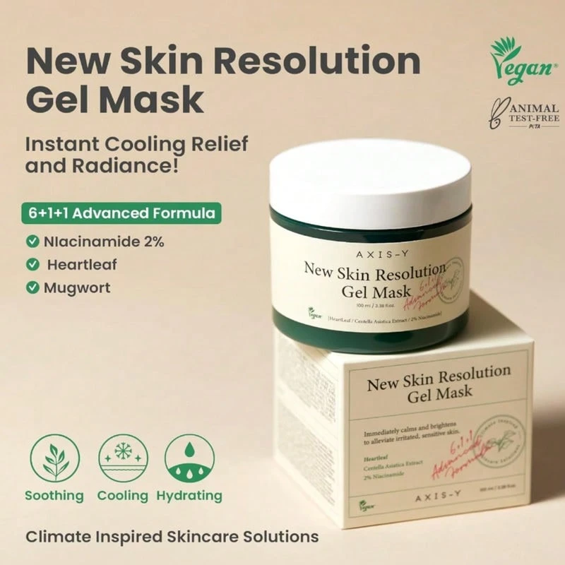 AXIS-Y New Skin Resolution Gel Mask 100ML - Rinse-Off Mask - Masque Visage - View 1