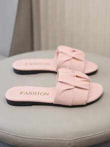 儿童时尚户外拖鞋夏季平底鞋系带凉鞋新款女童鞋沙滩鞋 - 粉色 - 查看 4