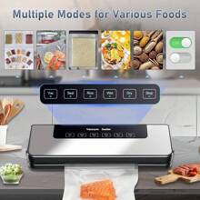 5-In-1 Food Vacuum Sealer Machine With Powerful Suction, Dry And Moist Food Fresh Sealing Machine For Meat, Vegetables, Millet (Sliver)