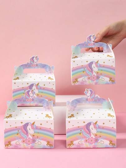 4pcs Unicorn Gift Wrap Boxes With Handle,Baby Shower Gift Box,Rainbow Unicorn Party Gift Wrapping Supplies,Birthday Gift Packaing Box,Baby Shower Decor,Gender Reveal Party,Newborn Party Favor Box,Unicorn Birthday Party Decor,Baby Shower Party Supplies,Baby Shower Gift