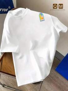 Camiseta informal "CASA BLANCA" para hombre - Estampado de letras "Casa Blanca", manga corta, corte regular, material resistente y lavable a máquina, cómoda para todas las estaciones, estilo relajado, para diario | Camiseta de corte relajado | Camiseta cómoda