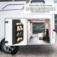 1 件门上鞋架窄架,4/8 层大口袋储物,悬挂式鞋架,适用于衣柜、宿舍和窄门,颜色:米色、黑色 - 彩色 - 查看 6