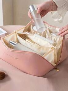 1pc Women's Fashion Large Capacity Cosmetic Bag, Portable Travel Handbag Organizer - Multicolor - View 5