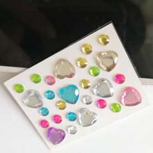 Mini Colorful Diamond Stickers DIY Accessories, Czech Acrylic Diamond Stickers With Tiny Hearts & Stars, Sparkling Jewel Stickers For Nails, Phone Cases, Gift Boxes, Handmade Crafts, DIY Jewelry Making Materials,School Supplies,Back To School