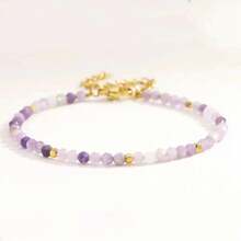 [Luxurious INS Style] Natural Stone Beaded Bracelet For Women, 5A Grade Faceted Multi-Treasure Beads Including Amazonite, Moonstone, Amethyst, Adjustable Slide Clasp, Sophisticated & Niche Stackable Daily Wear, Gift For All Seasons