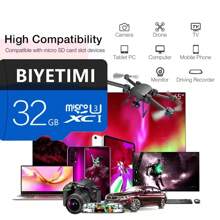 Biyetimi Speicherkarte TF Blitzkartem C10 U3 Micro SD Karte 32GB 64GB 128GB für Kamera/Android Handys/Computer Kopfhörer Lautsprecher HD Kamera