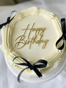 1pc/3pcs/5pcs "Happy Birthday" PMMA Cake Topper Decoration, Modern Letter Pattern Cake Decor, Suitable For Birthday Party, Christmas, Birthday Gift, Cake Decoration, Cake Toppers, Baking Supplies, Kitchen Essentials, Baking Decor, Baking Tools, Cake Supplies, Holiday Gift, Decorations - Style K - View 3