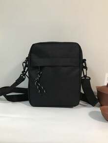 Men's Casual Sports Mini Phone Bag, Fashionable Minimalist Lightweight Messenger Bag - Black - View 5