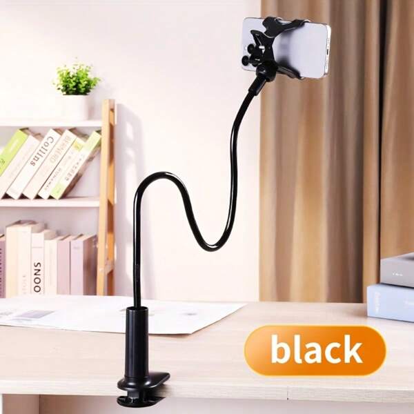 1pc Flexible 360 Degree Gooseneck Mobile Phone Holder, Universal Slouchy Adjustable Cell Phone Stand Clamp Desk Mount