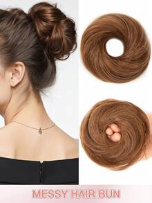 优雅的 6 英寸真人发圈 - 柔软、蓬松、耐用的弹性发髻,适合女性,多种颜色可供选择 - 彩色 - 查看 14