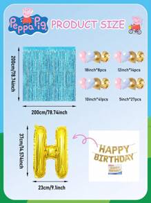Hasbro Ensemble de 156 pièces de vaisselle et ballons Peppa Pig sous licence officielle. Comprend des assiettes, des tasses, des serviettes, des ballons, des sacs-cadeaux, des chapeaux de fête, des bannières, une nappe, des confettis et des autocollants. Décorations d'anniversaire thème rose