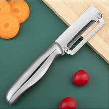 Stainless Steel Peeler - Forged Rust-Resistant Sharp Multi-Purpose Kitchen Tool For Fruits, Vegetables, Cucumbers - Durable Ergonomic Design For Efficient Peeling & Comfortable Grip Handle - Silver - View 4