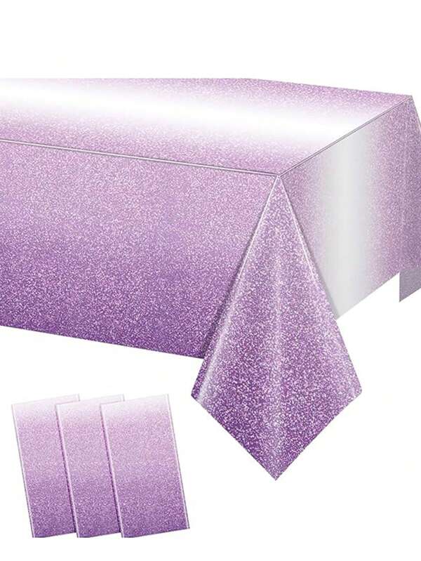 1 pezzo Tovaglia monouso per feste da 137 * 274 cm / 54 * 108 pollici, tovaglia con motivo a polvere d'oro e viola, adatta per vari tipi di feste a tema e per uso quotidiano