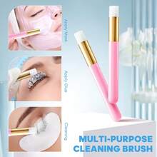 Eyelash Silicone Practice Model Head Set For Beginners, Include: Practice Model Head, Tweezers, Brush, Alignment Stickers, Cleaning Brush, Glue, Ring - Tools For Learning Eyelash Extension - Multicolor - View 4