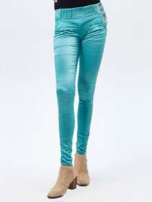 Stretch Skinny Pants - Blue - View 1