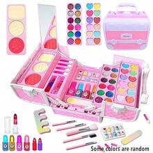 1 件套女孩公主主题化妆套装，包含化妆包、化妆工具、角色扮演梳妆台、口红、眼影、腮红、儿童装扮化妆玩具 - 彩色 - 查看 14