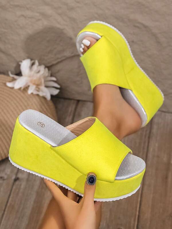 2025 New Thick Bottom Wedge Slide Sandals For Women, Summer Outdoor Versatile Slip-On