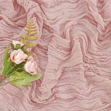 5 件套褶皱象牙白米色桌布波西米亚粗棉布桌旗桌布桌布非常适合婚礼桌布装饰、生日婴儿洗礼派对房间餐桌装饰、结婚周年纪念和宴会派对用品、纱布桌布桌布