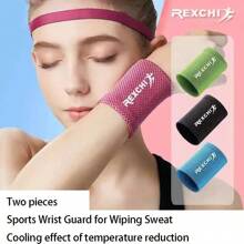 2 piezas Muñequeras deportivas / Toallas de muñeca absorbentes / Muñequeras delgadas de estilo de moda para mujer absorbentes de sudor / Toallitas absorbentes de sudor para pulsera de verano / Esenciales para maratón. Hechas de material de fibra de poliéster. Adecuadas para deportes en interiores y exteriores como ciclismo, correr, jugar a la pelota y entrenamientos en el gimnasio.