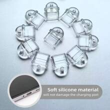 10/20/40/80 Pcs Transparent Silicone Anti-Dust Plugs, Compact & Lightweight, DIY Accessories & Decorations, Compatible With IPhone Lightning/Type-C/Android MicroUSB/Earphone Jack, Protect Charging Ports, Waterproof, Moisture-Proof, Anti-Dirty, Sturdy & Durable
