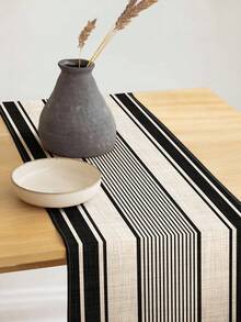 1pc Retro Minimalist Style, Traditional Pattern, Striped Geometric Table Runner, Rectangular Single-Sided Printed Table Decor Flag, Suitable For Daily Restaurant Kitchen Dining Table, Shoe Cabinet, Storage Cabinet Covers, Indoor & Outdoor Parties, Gift For Family