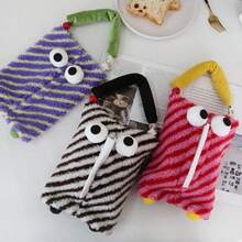 1 pieza Caja de toallas de papel con diseño de monstruo de dibujos animados, soporte creativo de pañuelos femenino, caja de pañuelos montada en la pared para uso doméstico, regalo de decoración de Navidad/Halloween - Multicolor - Ver 4